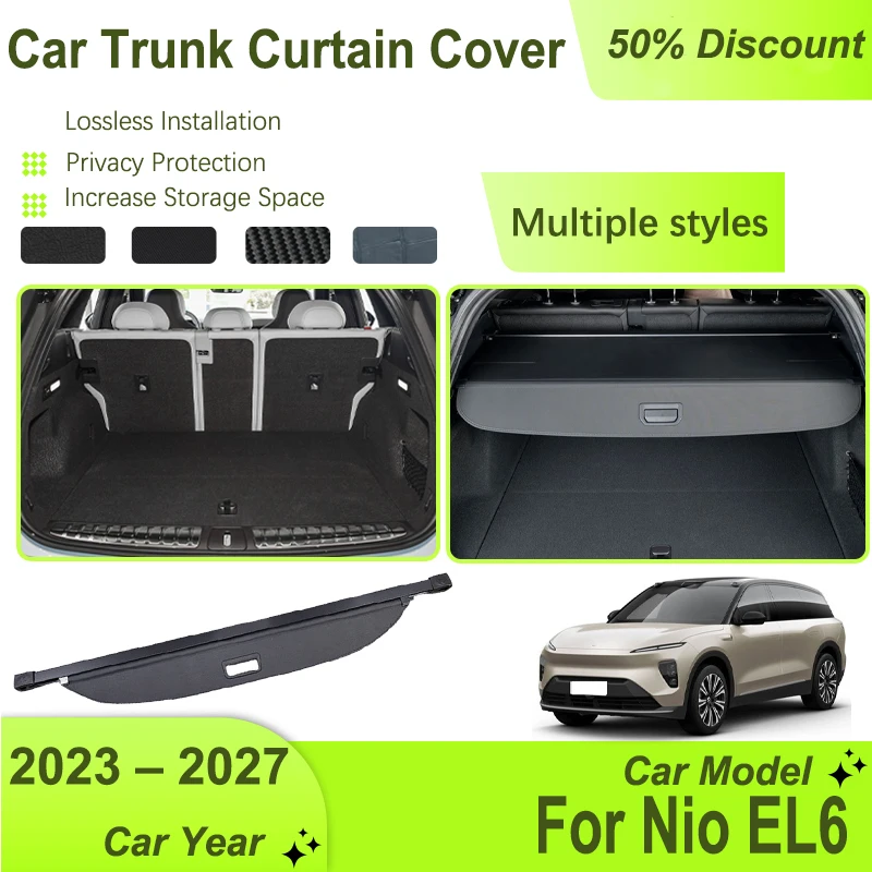 Car Trunk Storage Rack Cover For Nio ES6 EL6 2023 2024 2025 2026 2027 Retractable Shade Rear Cargo Liner Shelter Car Accessories