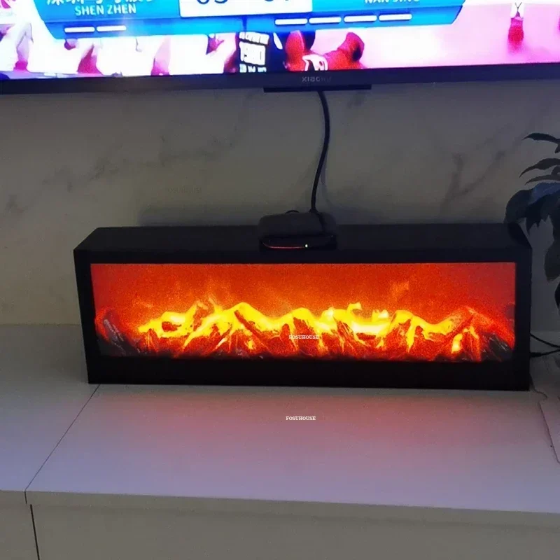 غرفة المعيشة الأوروبية محاكاة المواقد مصباح متوهج على شكل شعلة ديكور المنزل الرجعية الحلي الأمريكية جو مصباح غرفة ديكور الموقد Z