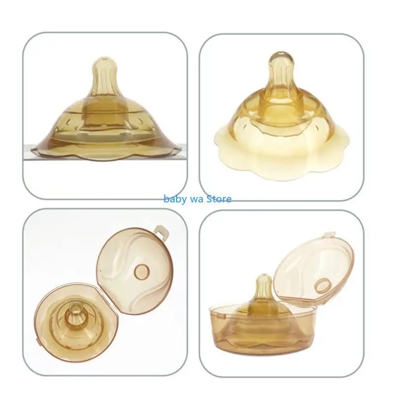 Silicone Nipple Protector Breastfeeding Nipples Cover for Protection Caps for Women Mother with Carrying for Case 4XBD