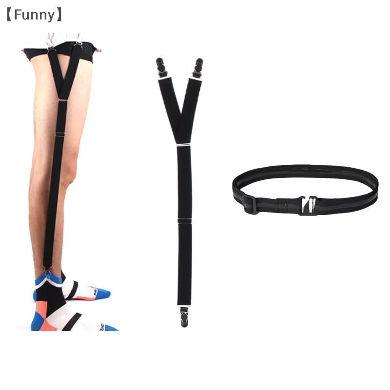 maveraFunny VauasAntirughe Camicia Gripper Strap Cintura elastica antiscivolo Lunghezza regolabile per asegurar l'orlo della camicia