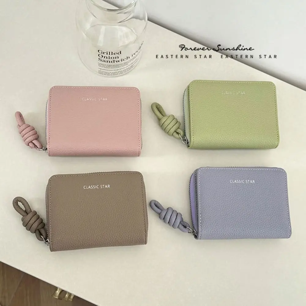 

Simple Folding Short Women Wallets Waterproof Solid Color Women Card Bag Multi-card Slot PU Leather PU Coin Purse Outdoor