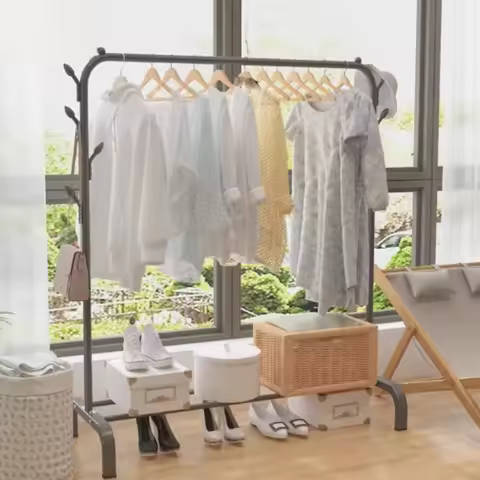 Indoor Holder Movable Clothes Hanger Kawaii Space Saving Bathroom Clothes Hanger Storage Cabides Para Roupas House Accessories