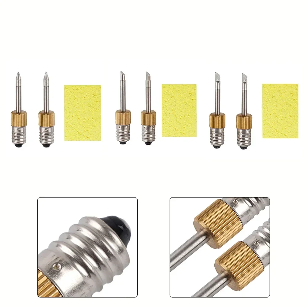 2 pçs interface e10 pontas de ferro de solda tipo b c k pontas de solda de carregamento usb cabeça de solda ferramentas de solda marca ferro