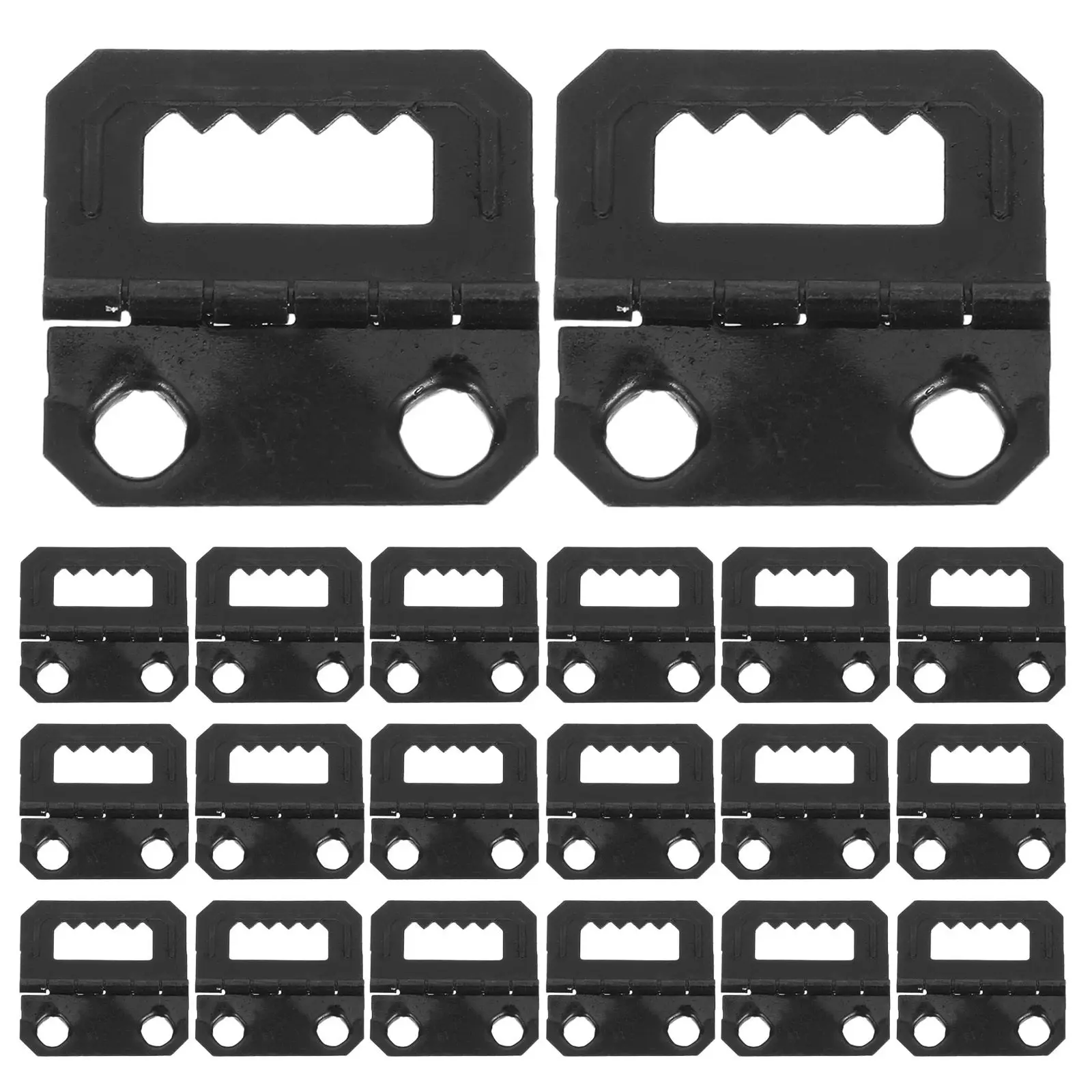 

200pcs Heavy Duty Sawtooth Picture Hangers Black 2 Hole Folding Hinges for Picture Frames Paintings Artwork Photos & Home Decor