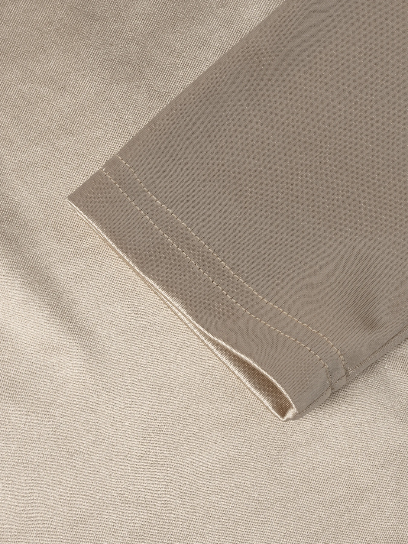 レディース トップス ゴールド サテン 長袖 カウルネック ラッフル エレガント 高級 春 秋 デイリー パーティー イブニング シャイニー シック ブラウス