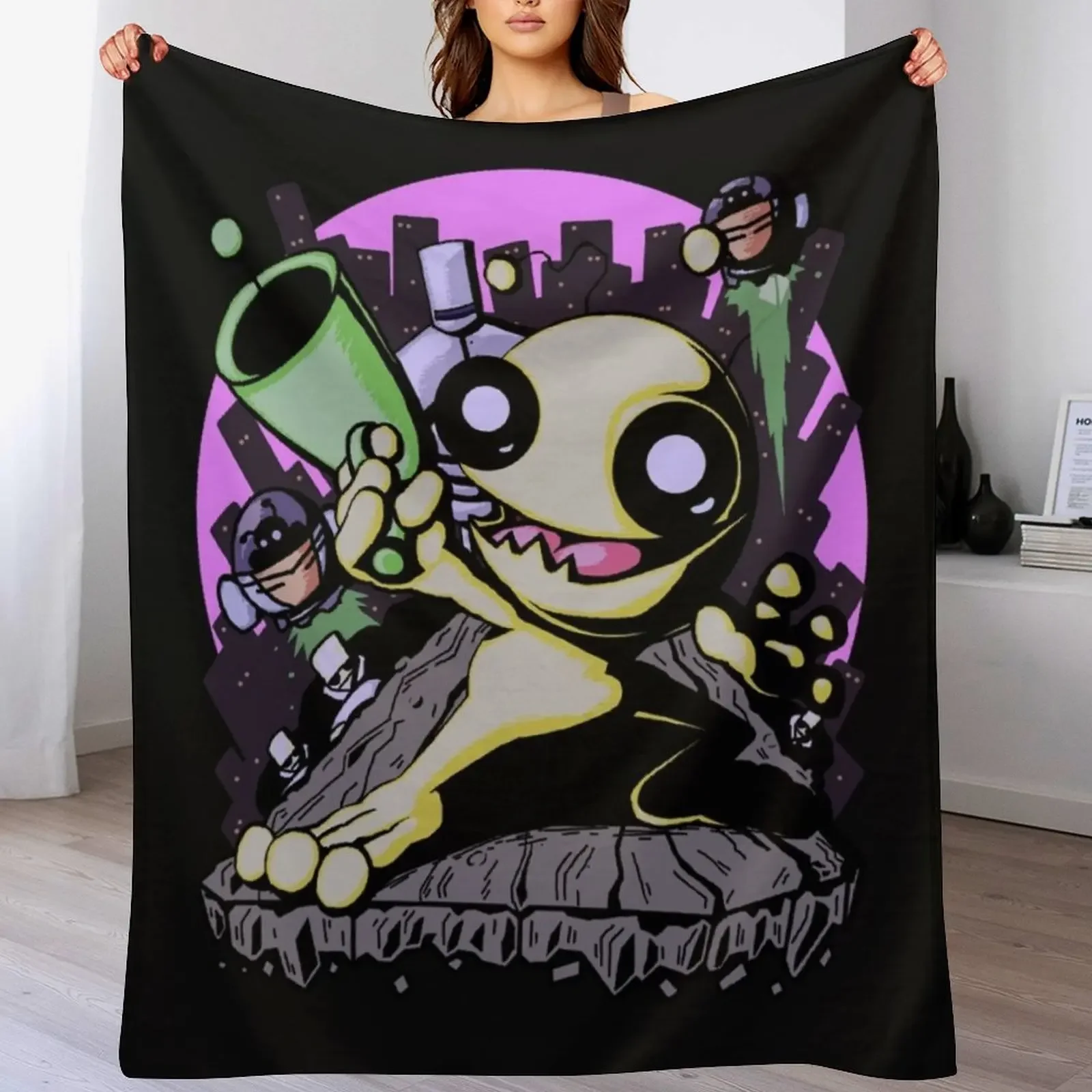 

Alien Hominid Classic T-Shirt Throw Blanket Cozy Napping Blanket Gift for Mom Dad