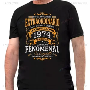 Kurzarm T -Shirt von limitierter Auflage männlich, Baumwollt -Shirt, kreative Tops, Geburtstagsgeschenk, Herstellung 1974, 50 Jahre 12 Hauptverkaufshirt 1974 - №3