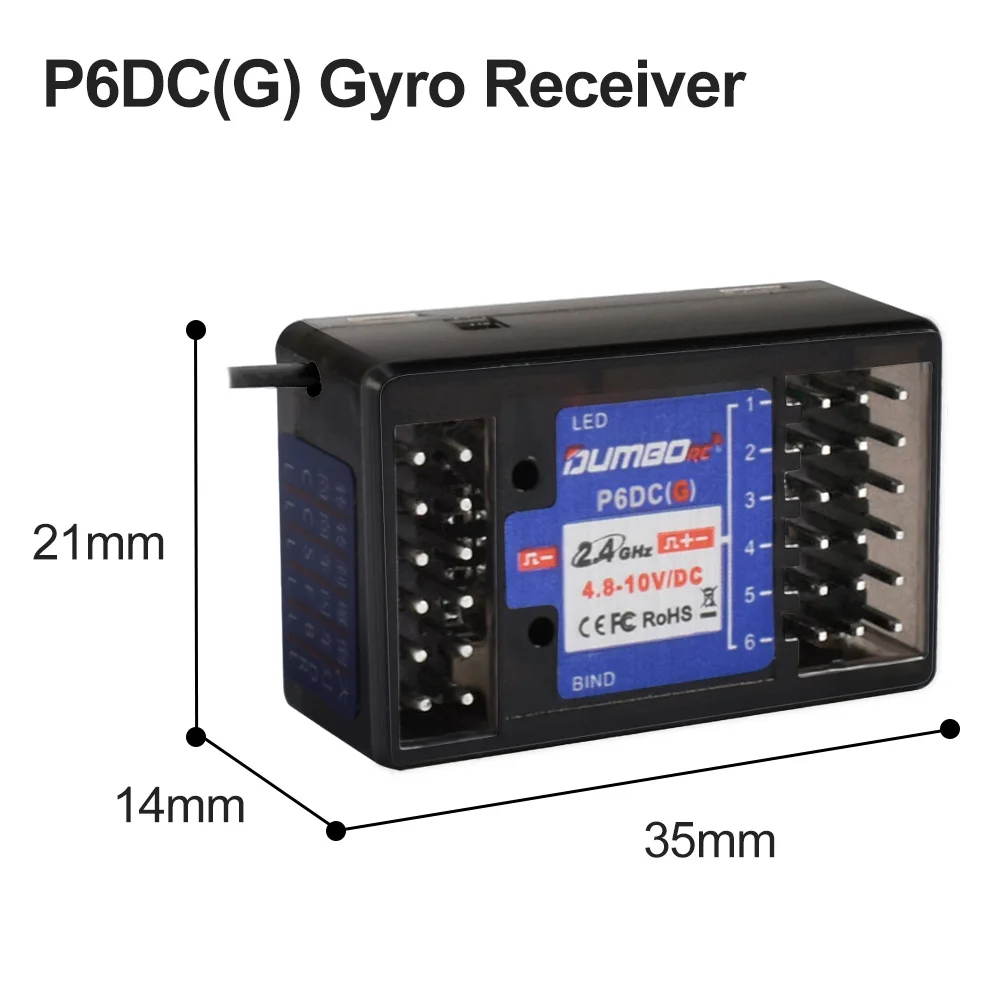 DUMBORC 2,4 GHz Empfänger P6F P6F(G) P6DC P6DC(G) P4FM(G) P4FM P6FP P10F P10F(G) Empfänger mit Gyro/ohne Gyro Für RC Auto Boot