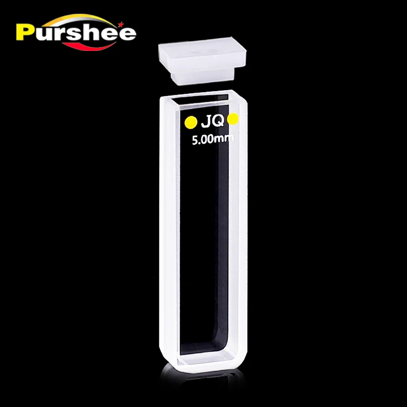 1pcs quartz cuvette with lid(5mm)/quartz cell/Spectrophotometers no glue