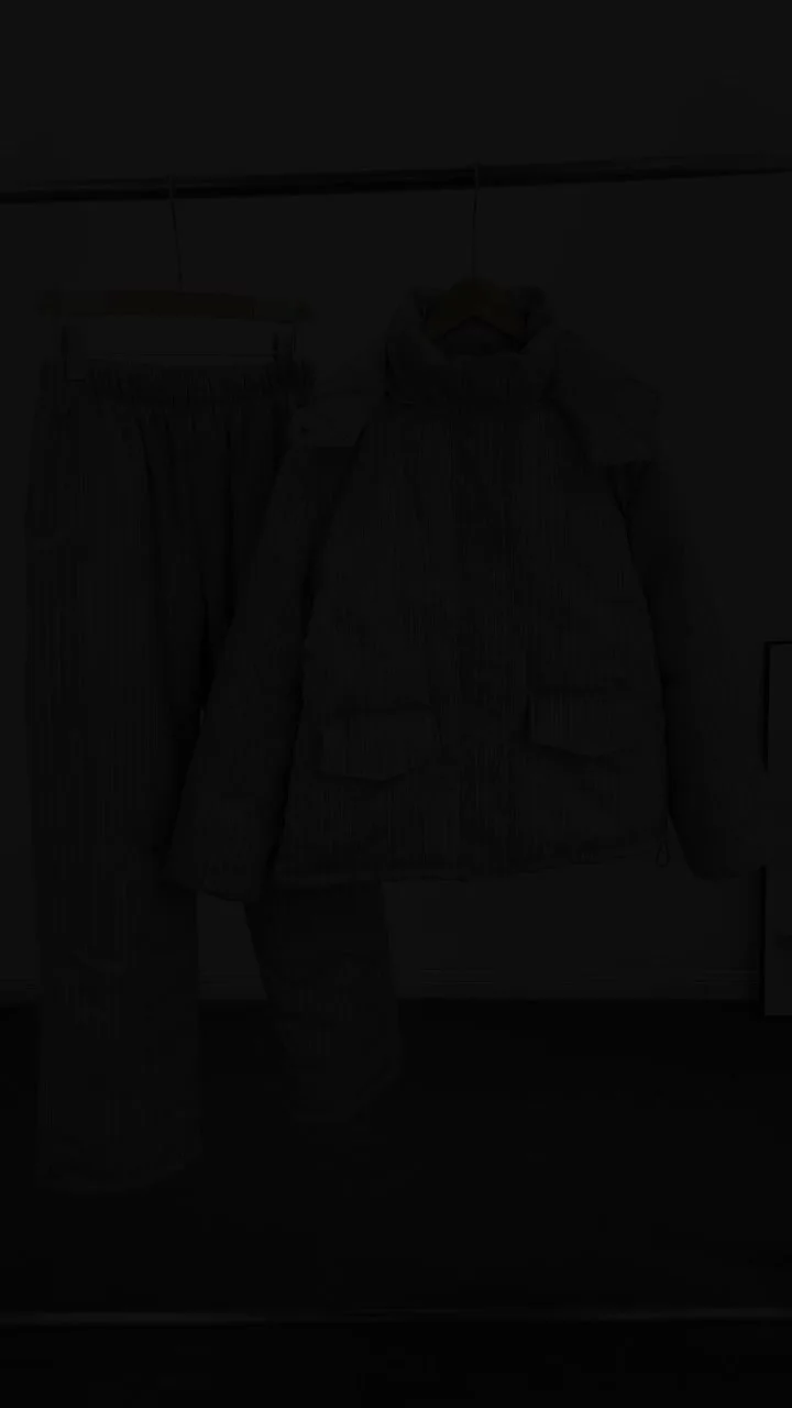 Women Stripe Print Hooded Zip Coat Two Piece Set Long Sleeve Wide Leg Trousers Winter Warm Set 2026 Daily Casual Loose Suits Set
