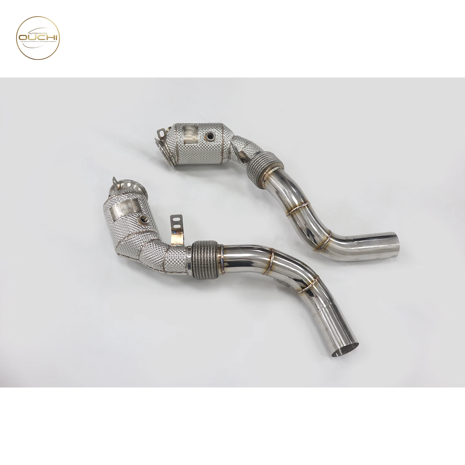 OUCHI نظام العادم الفولاذ المقاوم للصدأ الأداء النازل لسيارات BMW 650i F06 F12 F13 N63 محرك 4.4T بدون القط النازل