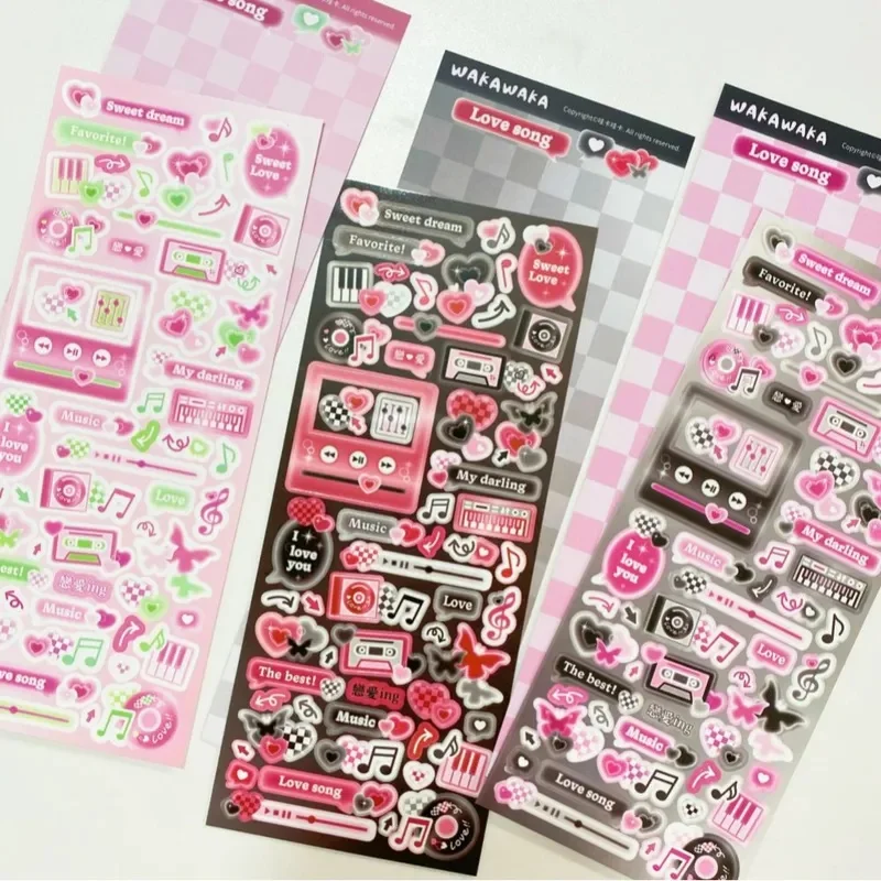 Gift SCRAPBOOK Music Decorative Kawai Stickers Korean DIY Phone Luggage Motorcycle Laptop Flakes Idol Card Deco lovely Sticker