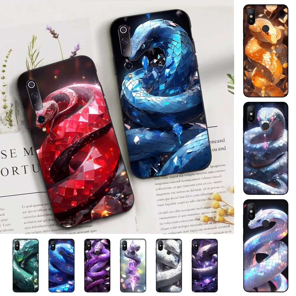 Gemstone Serpents Phone Case For Xiaomi Mi 5X 8 9 10 11 12 lite pro 10T PocoX3pro PocoM3 Note 10 pro lite