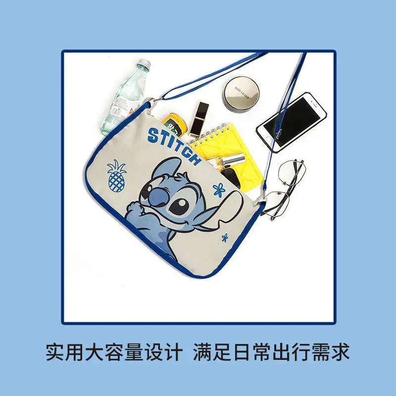 Disney stitch dos desenhos animados saco de lona lilo & stitch casual all-match bonito dos desenhos animados bolsa moeda acessórios roupas saco feminino