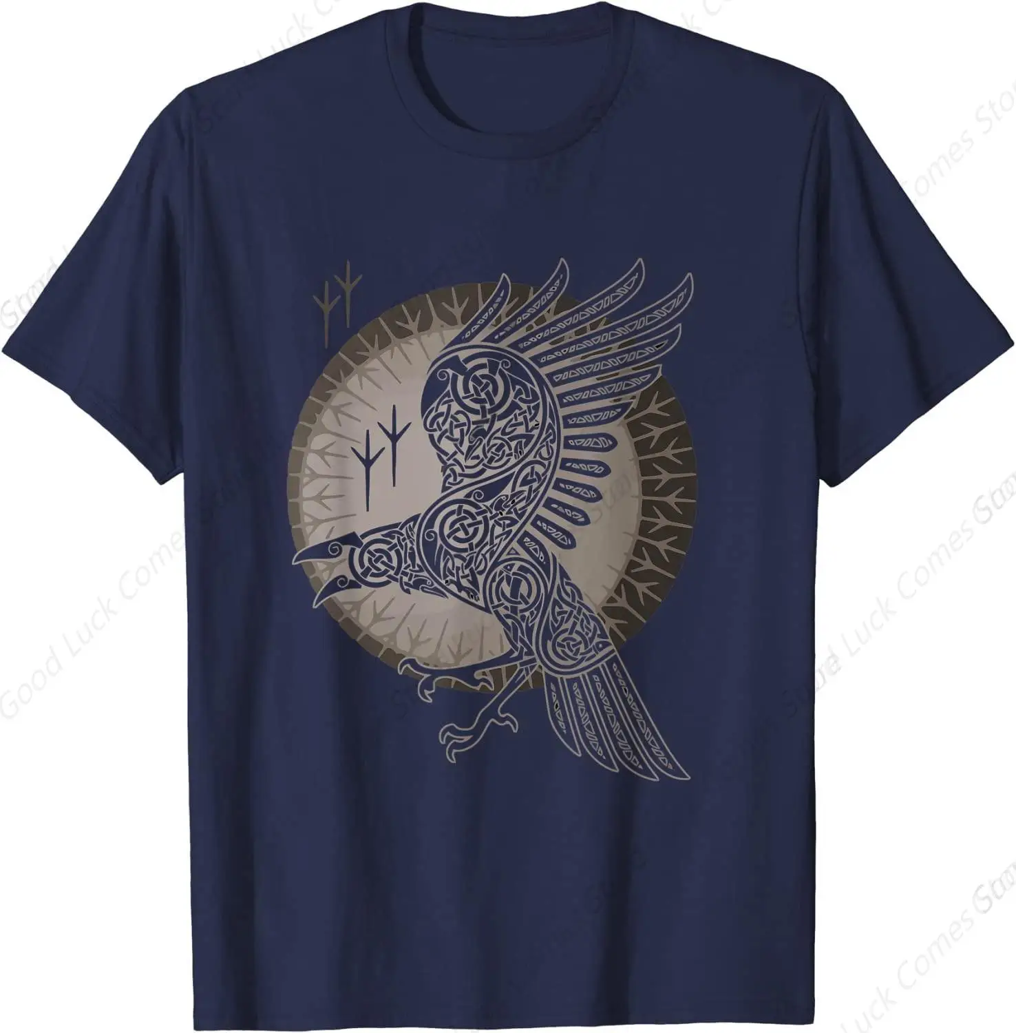 Vintage Celtic Mythology Odins Raven Hugin Munin T Shirt. New 100% Cotton Short Sleeve O-Neck Casual T-shirts Size S-6Xl