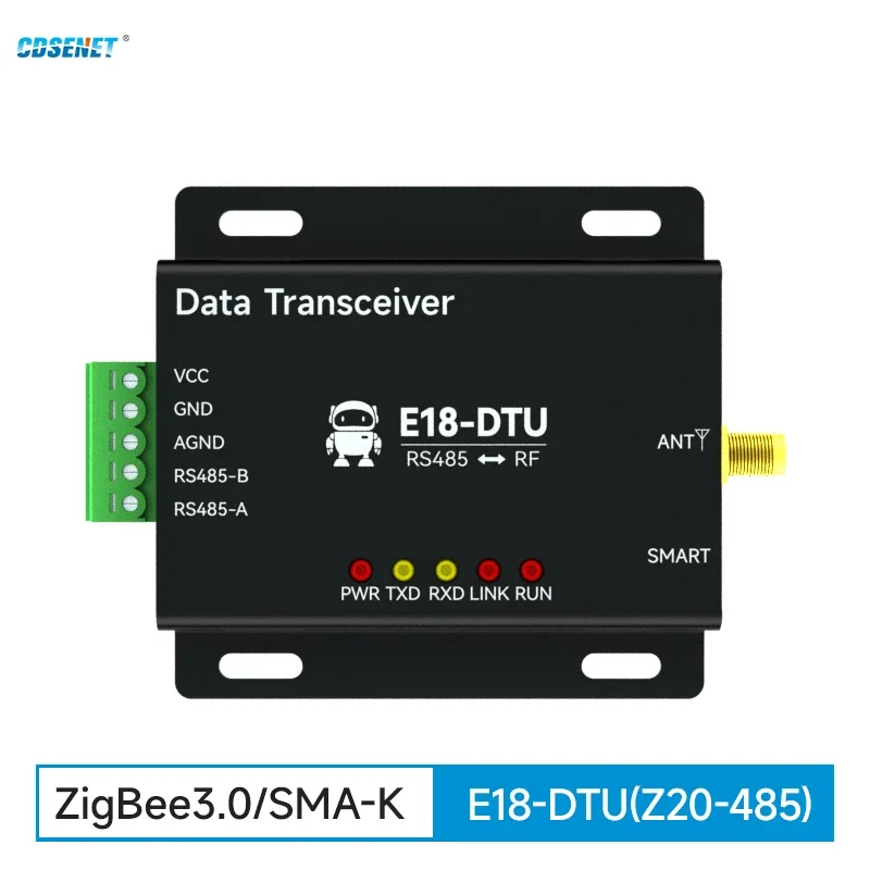 CDSENT CC2530 Zigbee 3.0 Wireless Data Transmission Station 20dBm RS485 E18-DTU(Z20-485) DC8~ 28V Zigbee Data Transceiver