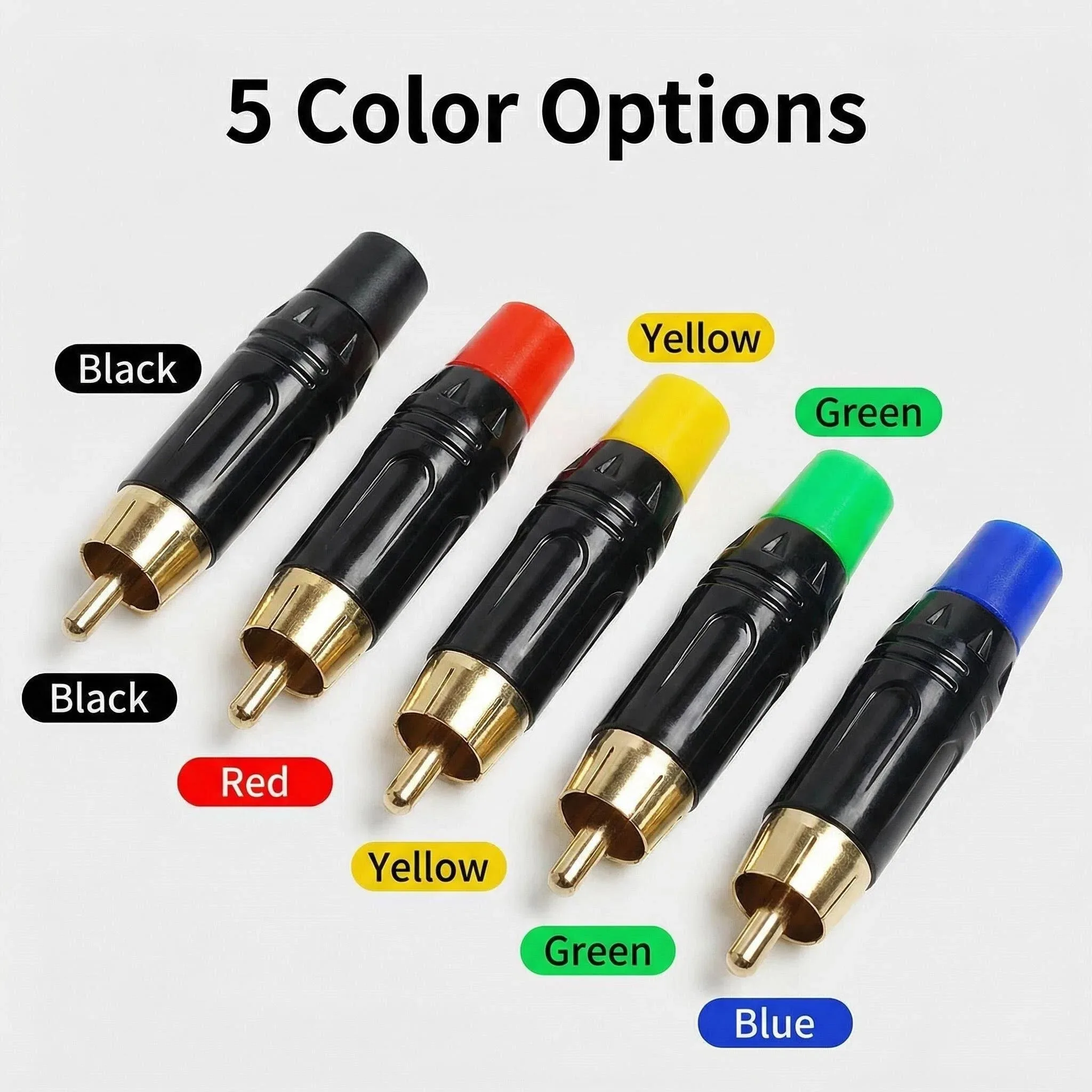 4/10/20PCS Gold Plated RCA Phono Plugs, Coaxial AV Audio Video Soldering Connectors for Speaker, Amplifier, TV and DIY Repair