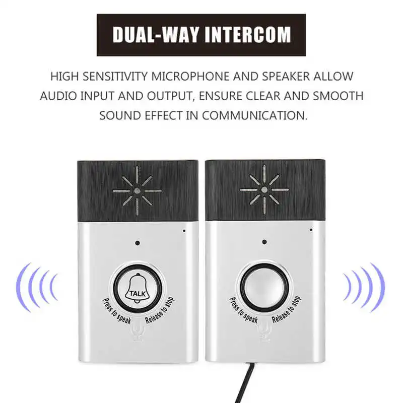 2.4GHz Mini Portable  Way Voice Intercom Wireless Doorbell  System new