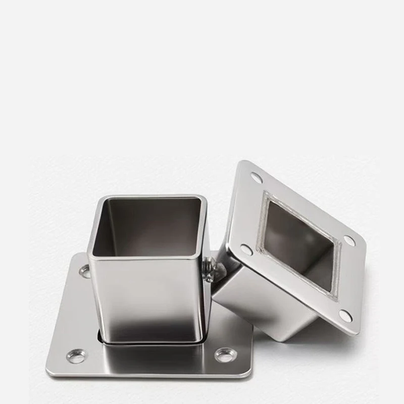 Stainless Steel Square Pipe Base Plate 25x25mm or 30x30mm for DIY Furniture Railings Floor Mounting 4 8 12 Pack