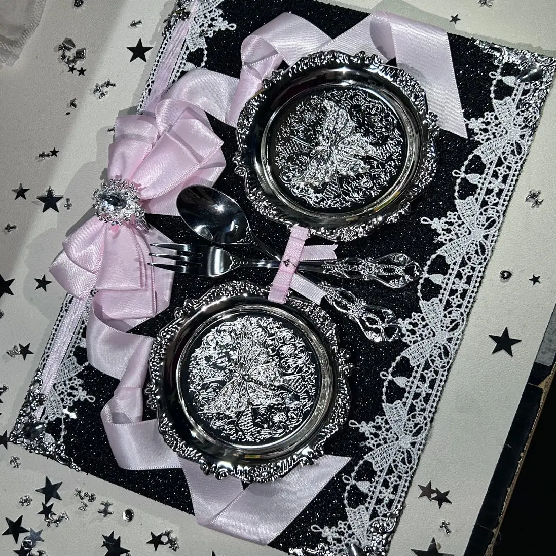 Finished product Daiza bow pain board custom Gumei retro Gumeiza dream ribbon background version ltabag accessories
