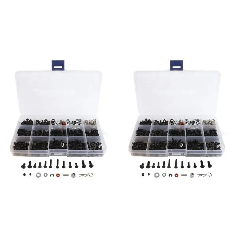ABUM-100Pcs Universal RC Screw Kit Hardware Fasteners Set For Traxxas Axial Redcat HPI Arrma Losi 1/8 1/10 1/12 1/16 RC Cars