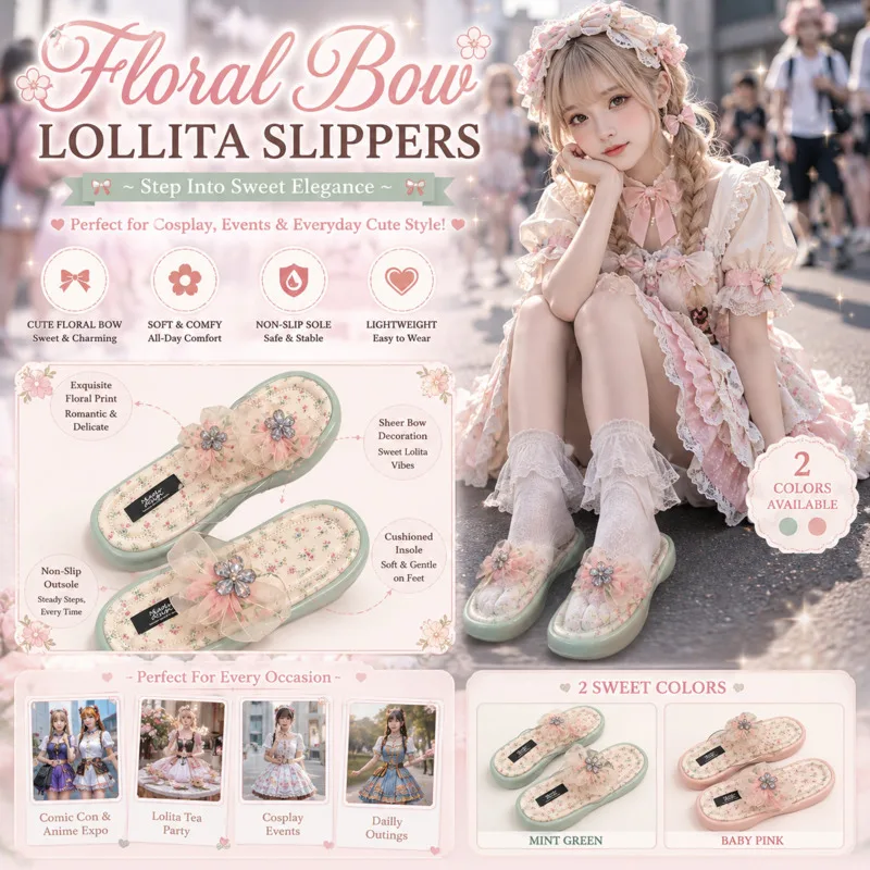 Ladies Summer PU Flower Open Toe Flat Sandals Lightweight Non‑Slip Mule Slippers Girl Casual Beach Outdoor Walking Footwear Gift