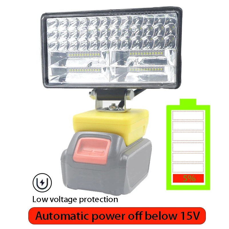 Car LED Work Lights Flashlights Electric Torch Spotlight For Dewalt 18V 20V 60V Li-ion Battery DCB183 DCB206 DCB609