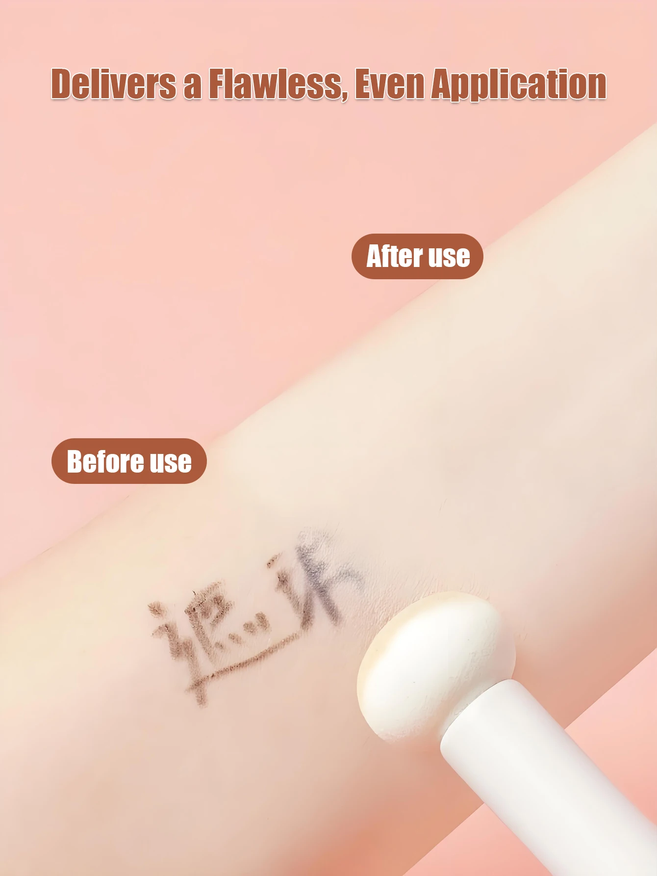 1/2PCS マッシュルームヘッドスポンジチップコンシーラーブラシ、目の下、涙溝、笑顔のラインをカバーするための柔らかい小さなディテールブラシ