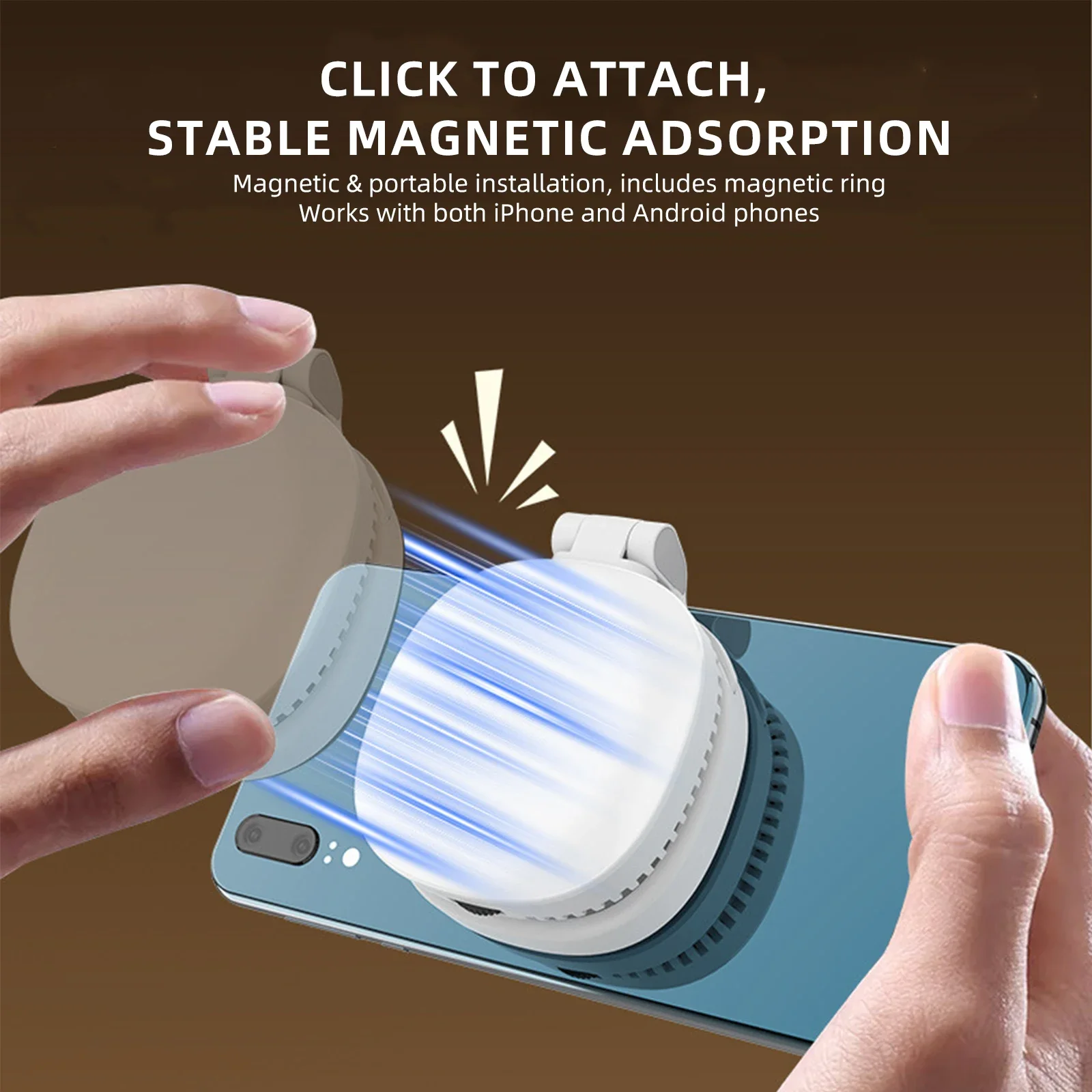 

K10 Magnetic Selfie Fill Light with Mirror Portable Phone Stand for MagSafe iPhone Android Vlog Video Photography Fill Light