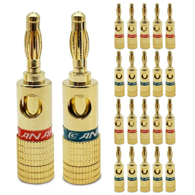 

8/40/200Pcs 4mm Gold-Plated Plug Speaker Cable Socket Speaker Line Amplifier Connector Speaker Terminal Banana Head Audio