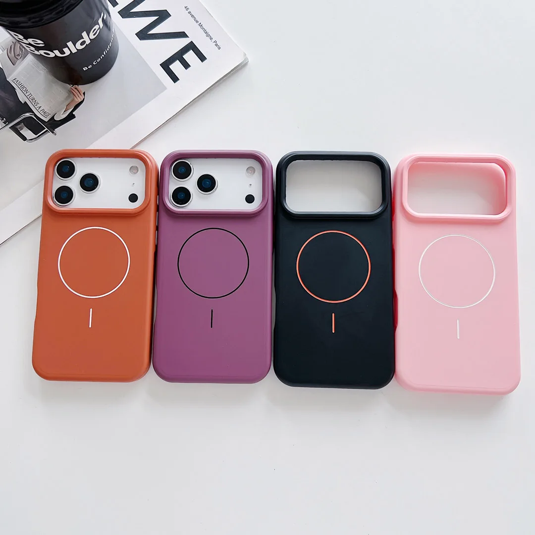 

High-End Anti Fingerprint Anti-Slip Skin Feel Solid Case For iPhone 17 16E 15 14 13 Pro Max Plus Magnetic Wireless Charge Cover