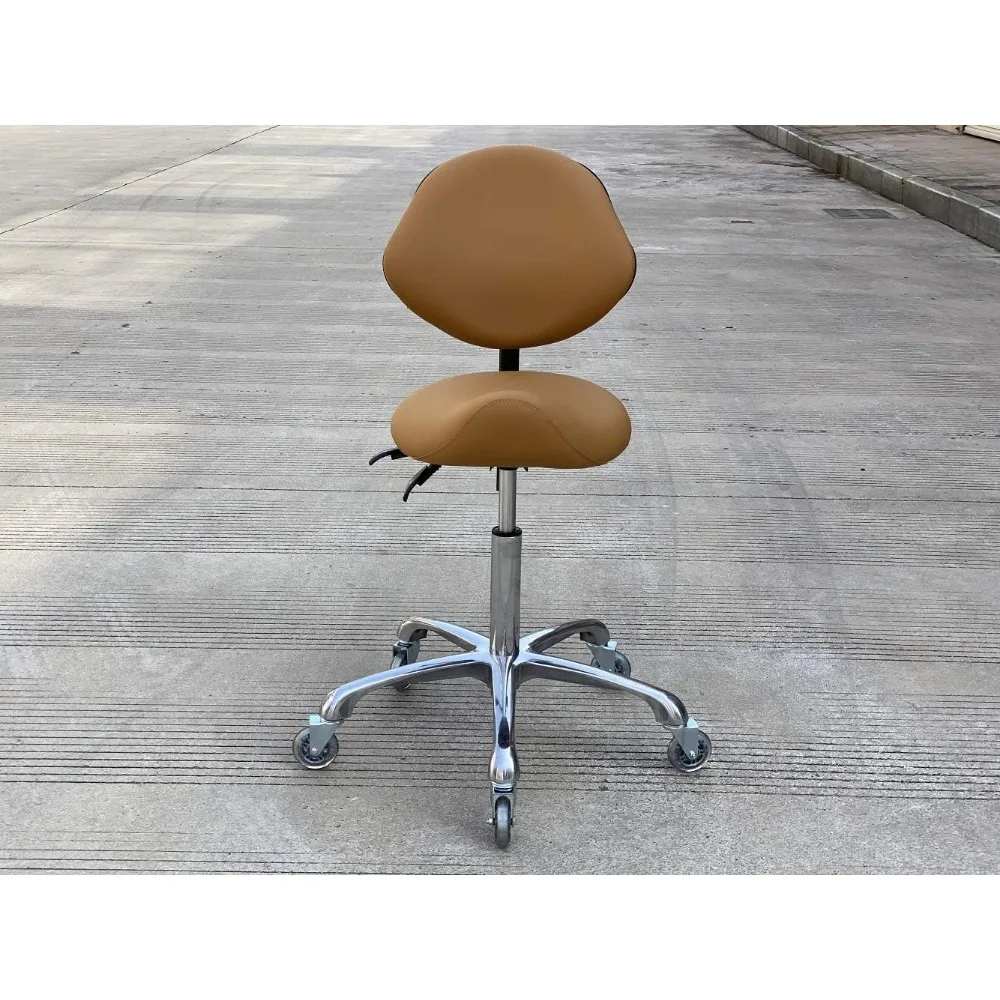 Adjustable Stool Chairs with Back Support Ergonomic for Medical Clinic Studio Salon Office and Home (Camel)