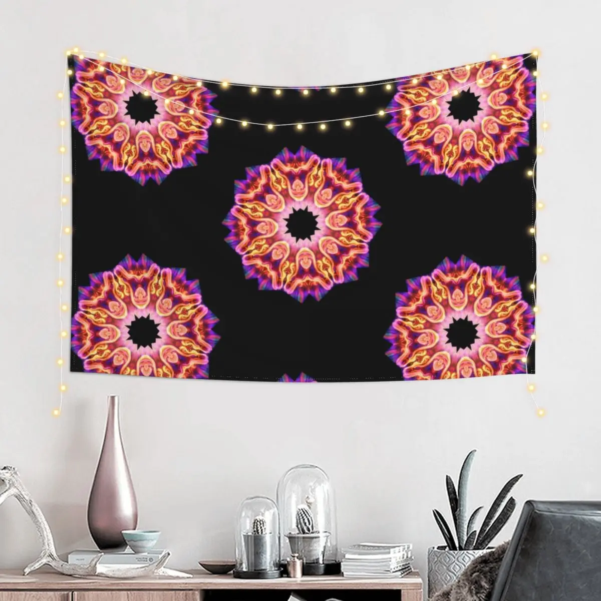 Carnelian Fey Mandala 12 Tapestry Cute Decor For Bedroom Tapestry