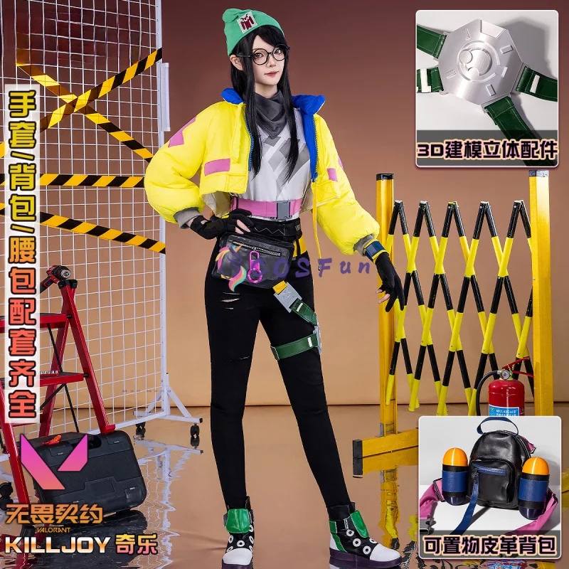 

Game VALORANT Killjoy Cosplay Costume Full Set Uniform Role Play Halloween Carnival Party Outfit for Women COSFun