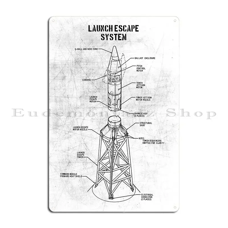Launch Escape White Metal Sign Design Decoration Garage Personalized Club Tin Sign Poster