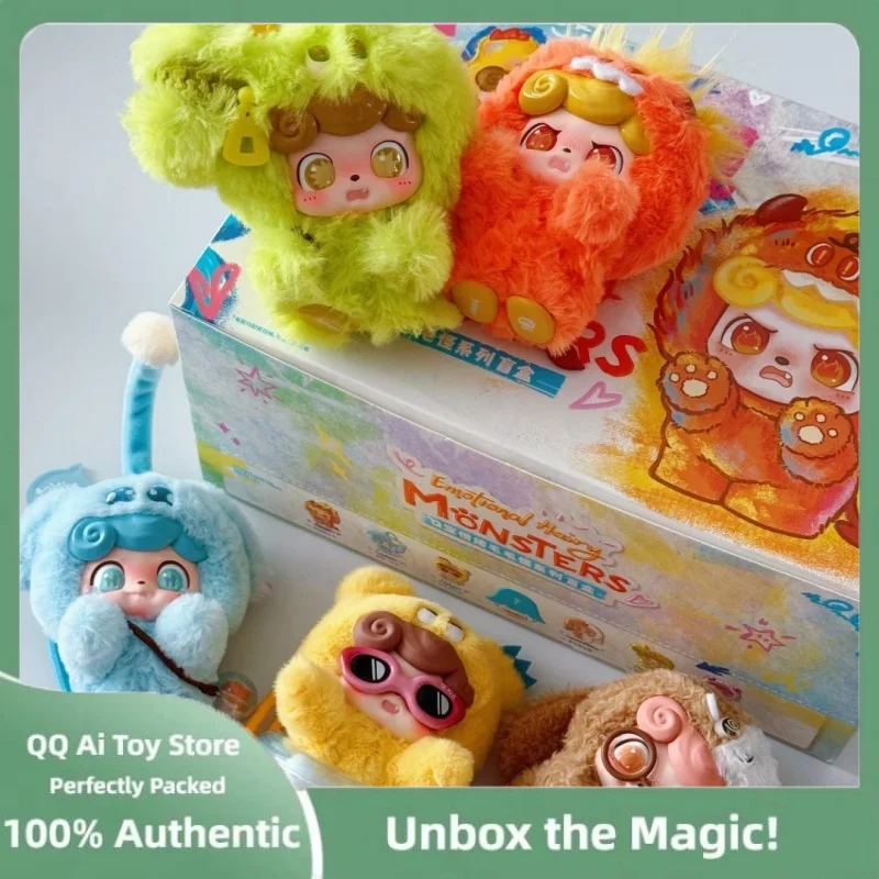 

Authentic100% The Qbao Emotional Furry Monster Series Blind Box Trendy Toys Plush Pendants Cute Doll Creative Gifts Girls