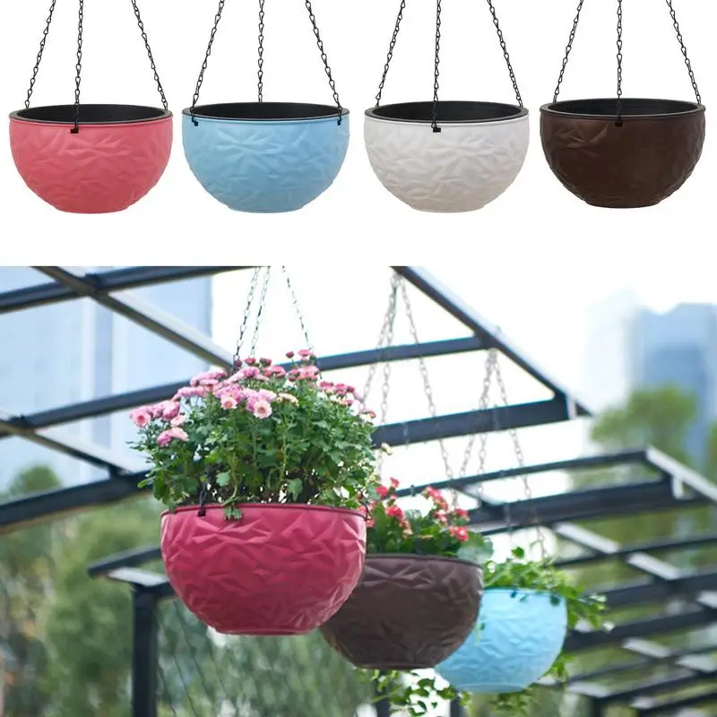 Flower Hanging Basket Double Layer Pots For Hanging Plant And Flower Holder For Porch Indoor Outdoor Home Decoration