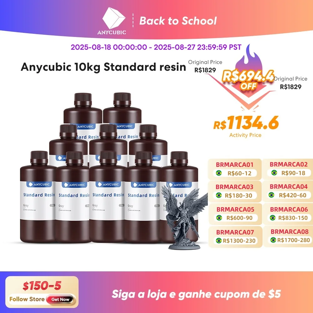 

ANYCUBIC 10kg/20kg 405nm Standard UV Resin For LCD 3D Printer Printing Material For Photon Mono 4 Liquid Photopolymer Resin