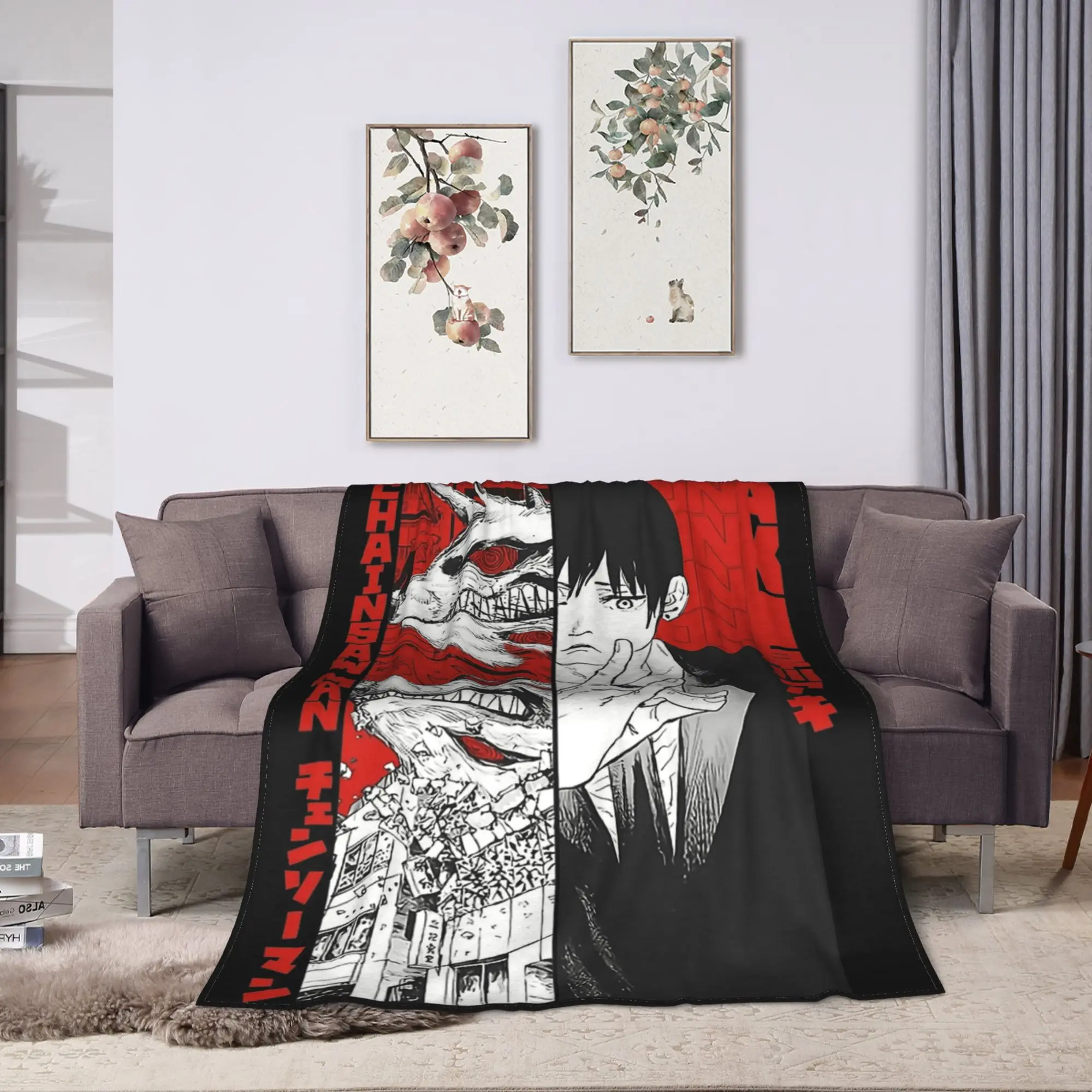 بالمنشار الرئيسي أنيمي دينجي بطانية قطيفة للأطفال الكبار الفانيلا رمي بطانية للخارجية لينة جودة مخصصة المفرش هدية فكرة