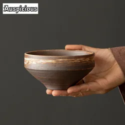 300ml Japanese Style Flower Path Rough Pottery Arrangement Kung Fu Accessories Ceramic Cup Washing Zen Hand Made Matcha Bowl
