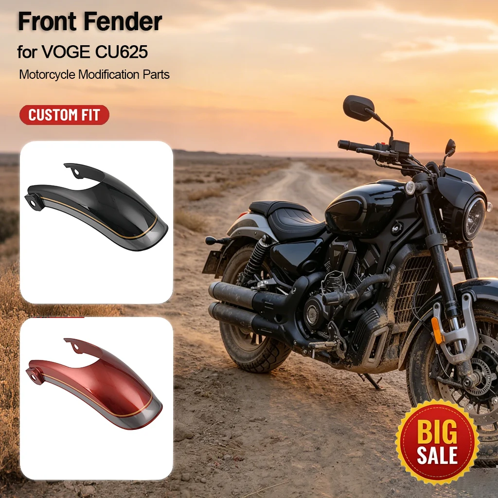 Extended Widened Front Fender Splash Guard Waterproof Mudguard for VOGE CU625 Motorcycle Mod Parts No Drill Installation