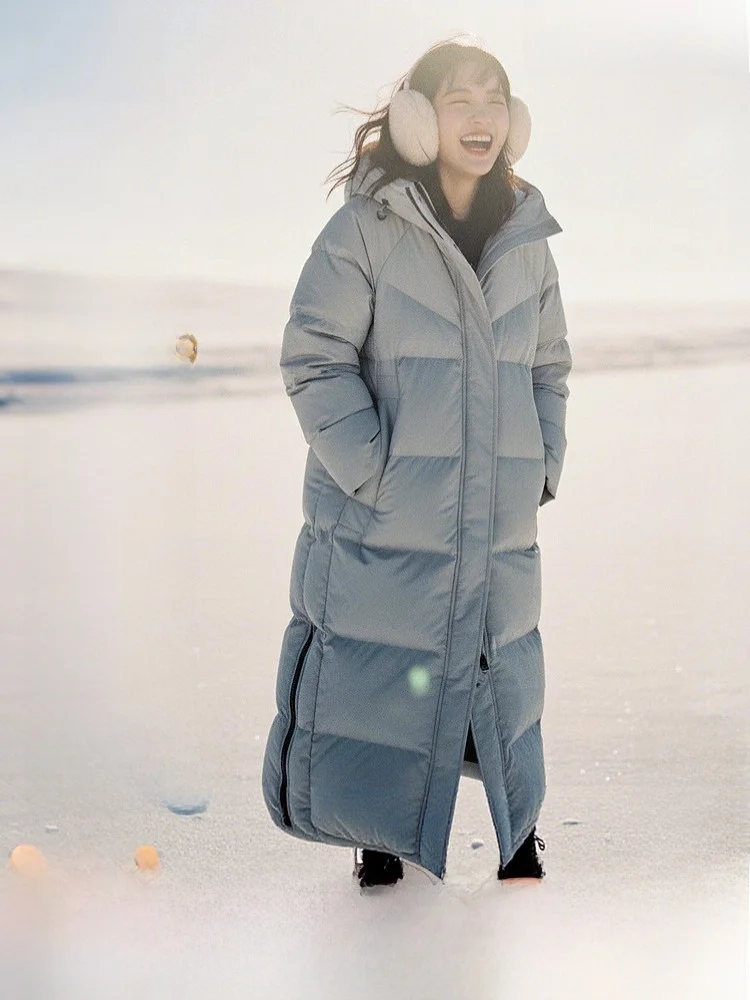 

Модное длинное пуховое пальто до колен для женщин, высококачественное, для пар, новинка весны 2026, для повседневной носки