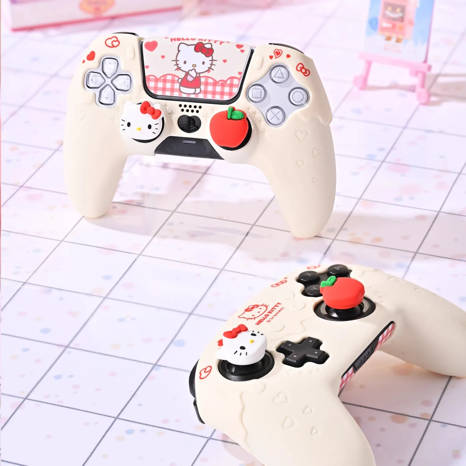 Kawaii Sanrio Cinnamoroll Kuromi Hello Kitt Cartoon Ps5 Ns Pro Switch Pro Gamepad Protective Case Anti-Fall Digital Peripherals