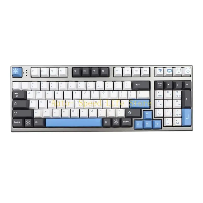 

02DA Stylish North Pole Keycaps PBT Dye Subb 137 for Key Caps Cherry Height for Cherry MX64 68 84 96 98 104 108