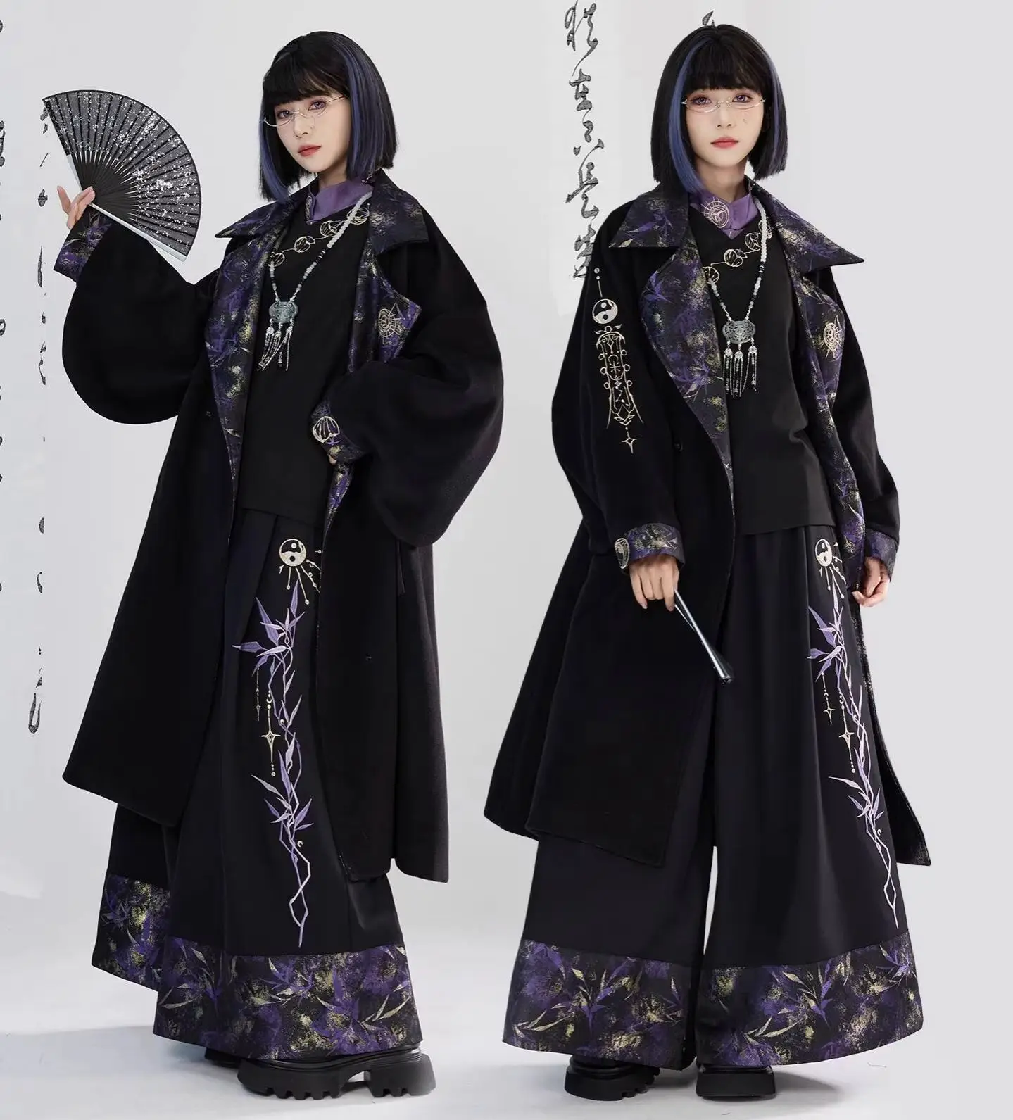 New Chinese Style Guofeng Heavy Industry Embroidery Weaving Gold Woolen Fabric Coat Fiesta Carnival Halloween Cos Cosplay