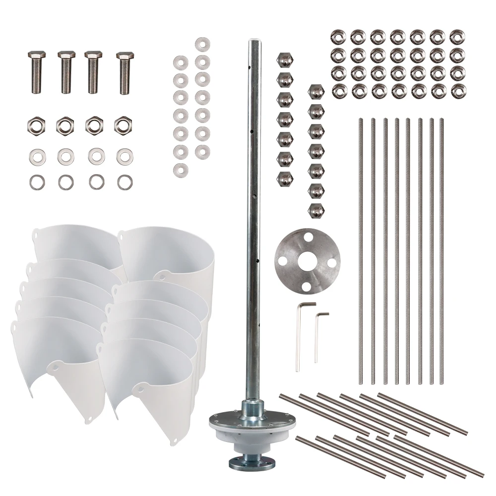 Imagem -05 - Gerador de Turbina Eólica Vertical 3000w sem Impostos da ue 24v 12v Moinhos de Vento com Controlador Híbrido Mppt para Uso Doméstico e Agrícola