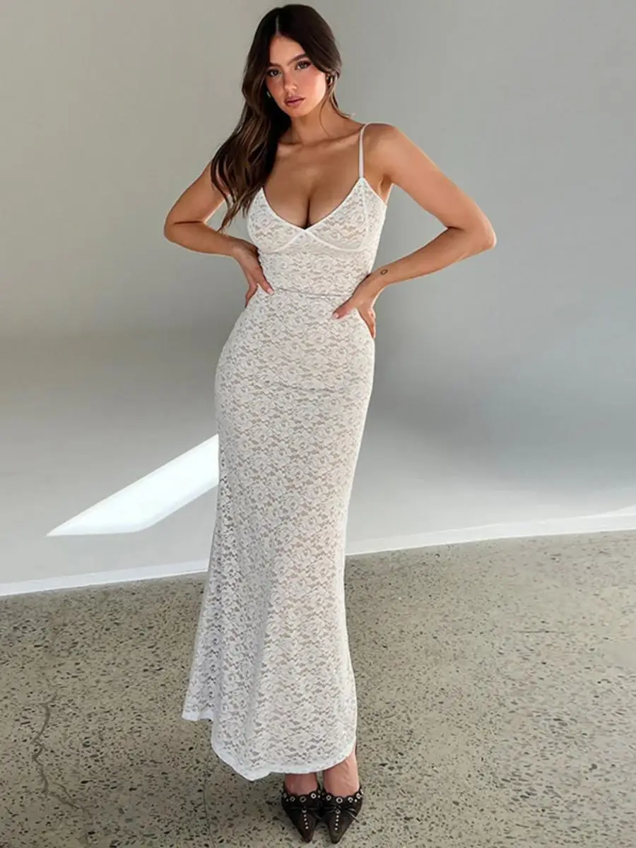 섹시한 로우컷 레이스 트림 V넥 바디콘 드레스, 순색 랩어라운드 스커트, 하이웨이스트 피테일 가운, 여름 여성용