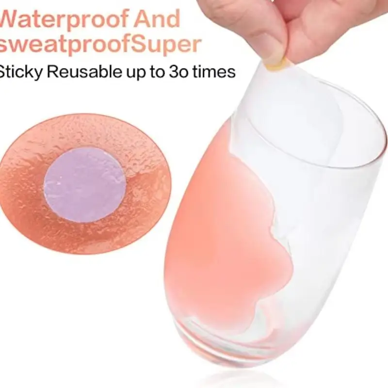 12Pcs Silicone Nipple Covers, Reusable Breast Pasties for Women, Invisible Chest Pads for Backless Dresses & Bathing Suits