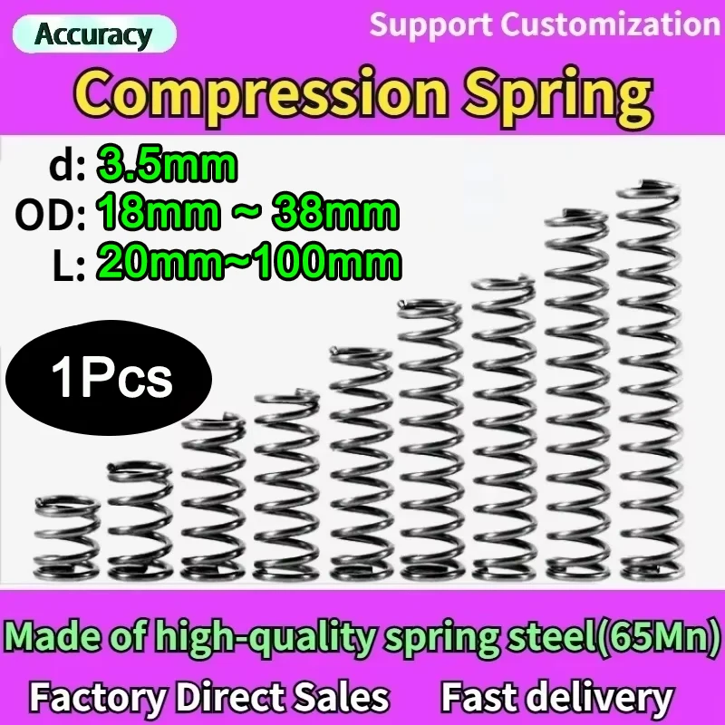 Wire Diameter 3.5mm Factory Spot  Spring Compressed Pressure Spring Return Spring Release Spring Wire Diameter
