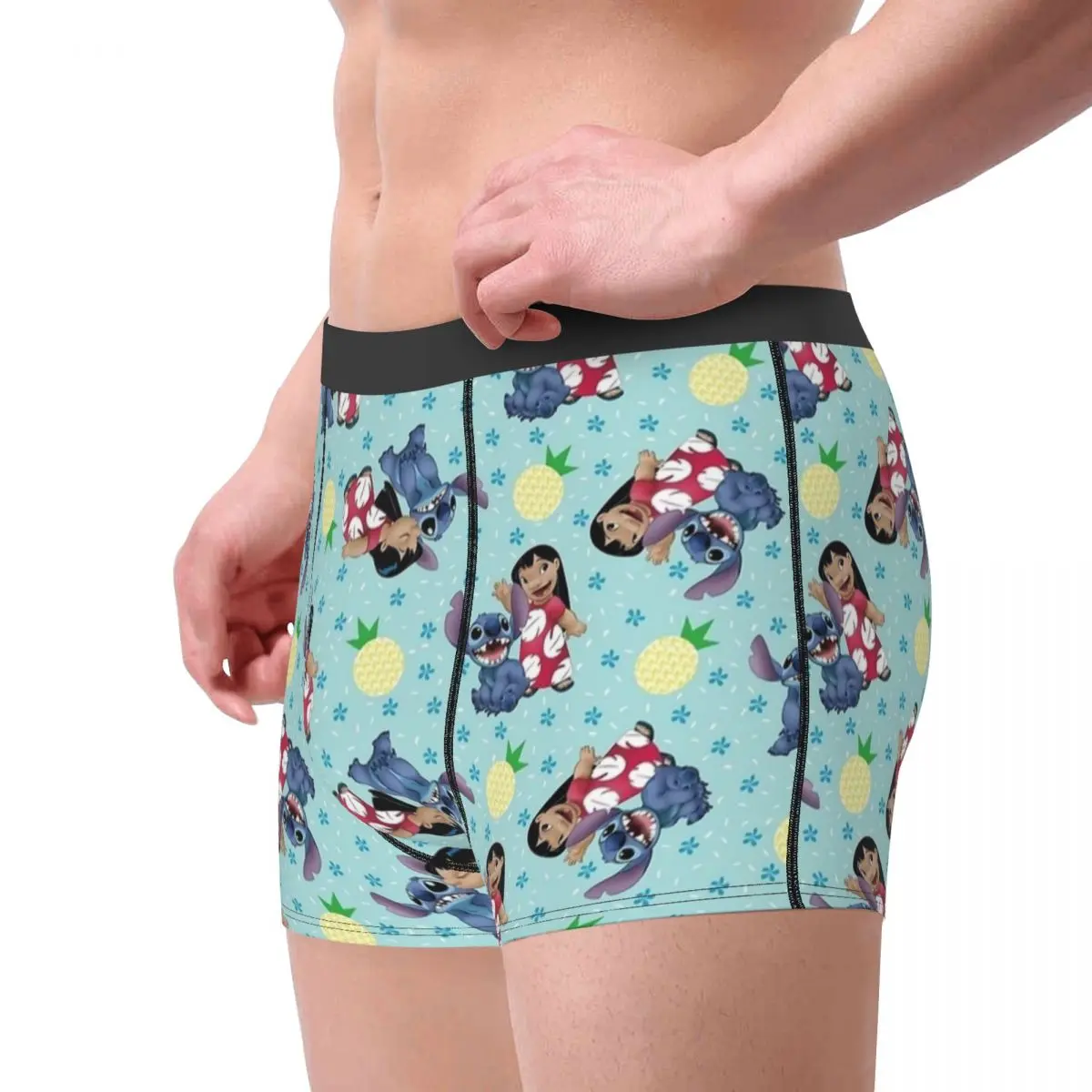 Printed Boxer Stitch Pineapple Pattern Shorts Panties Men's Underwear Soft Underpants for Male